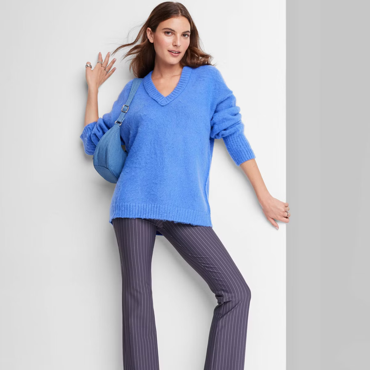 Women's V-Neck Fuzzy Oversized Pullover Sweater - Wild Fable™ | Target