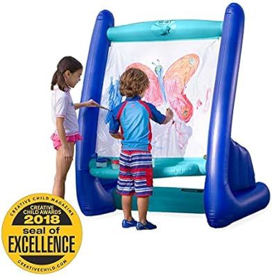HearthSong Heavy-Duty Vinyl Inflatable Indoor and Outdoor Easel for Kids with Paints, Sponges, Pa... | Amazon (US)