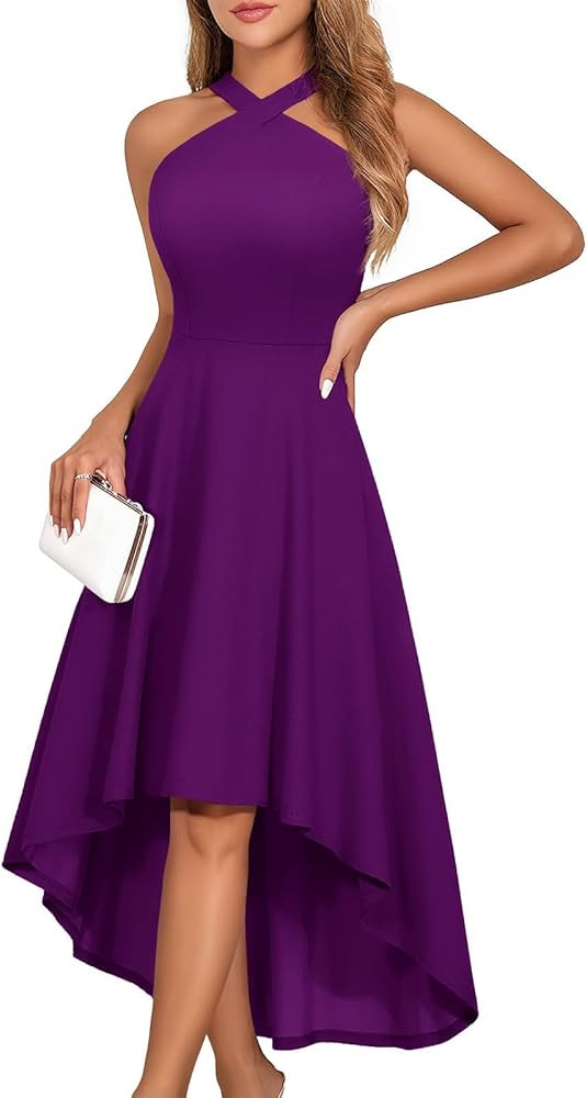 DRESSTELLS Formal Cocktail Dresses for Women, Wedding Guest Halter High Low Valentine Dress 2026 | Amazon (US)