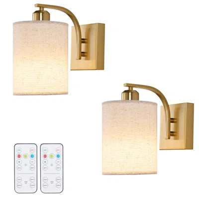 Rechargeable Battery Operated Wall Sconces Set of 2 with Remote | Wayfair North America