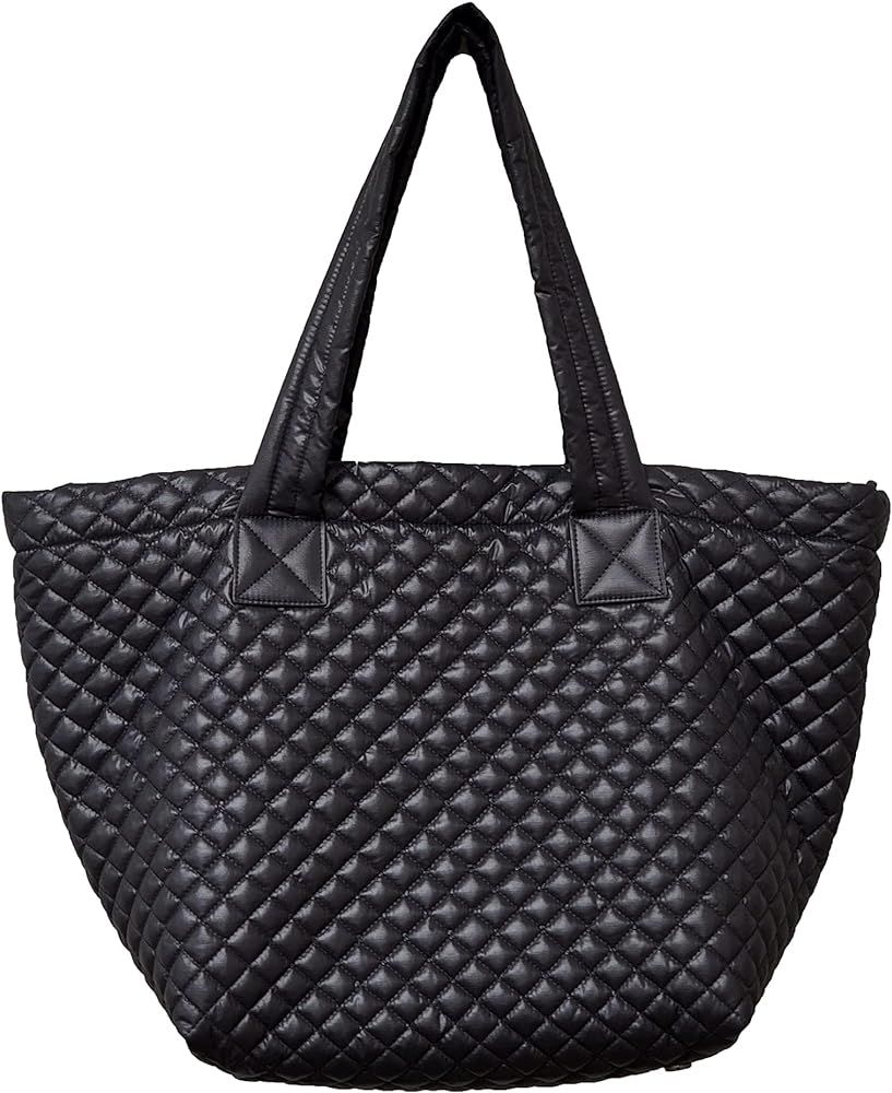 Comfortable Lightweight Large Quilted Zipper Tote with Pouch water repellent Black | Amazon (US)