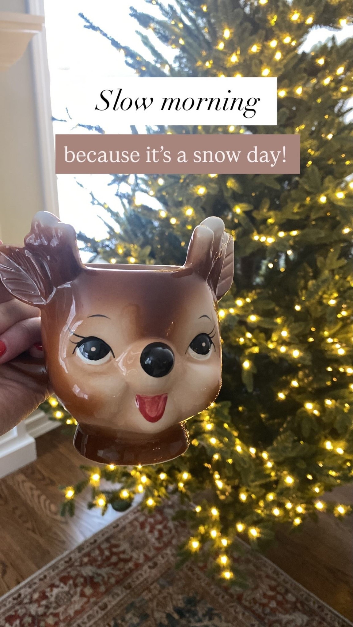 Cozy mornings with my reindeer mug and a ton of snow outside! These mugs are my kids favorites 🥰 🦌 #christmasmug #holidaymug #reindeermug 

#LTKHoliday #LTKKids #LTKdayinmylife