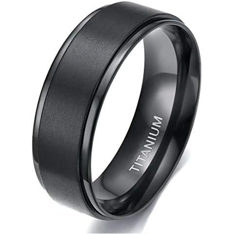 King Will Basic 6mm 7mm 8mm 9mm 10mm Men Wedding Black/Silver Tungsten Ring Matte Finish Beveled ... | Amazon (US)