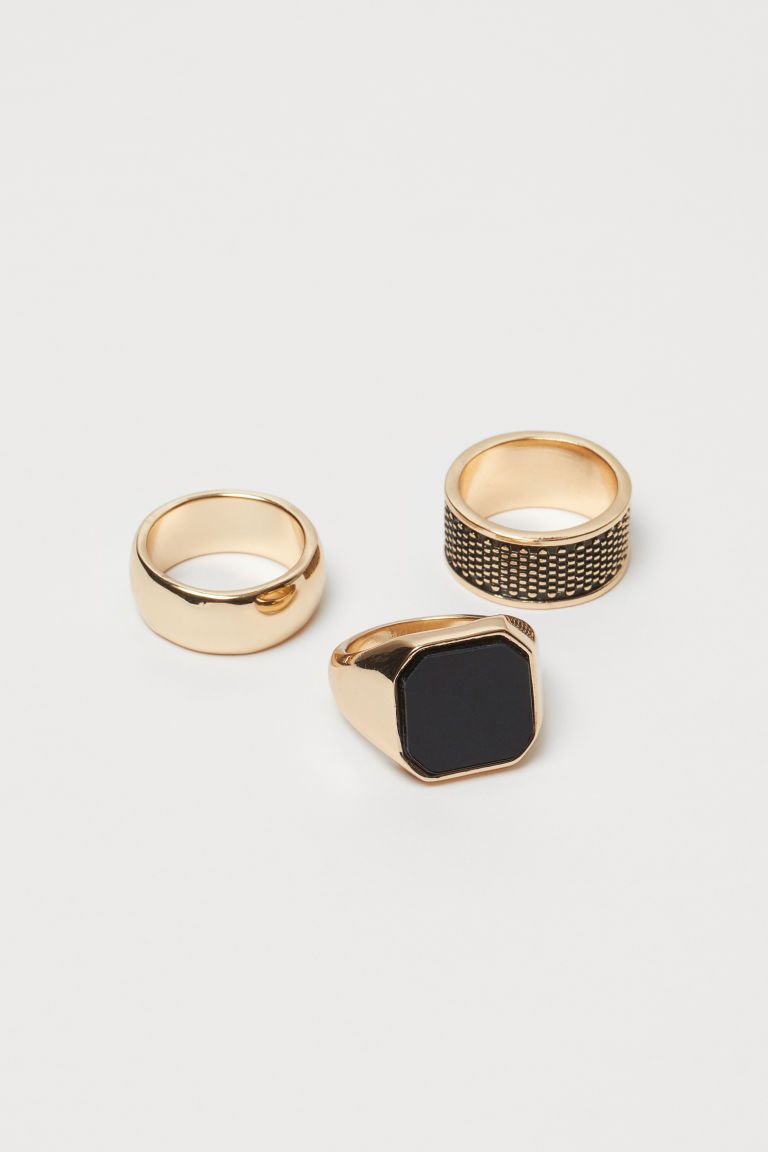 H & M - 3-pack Rings - Gold | H&M (US)
