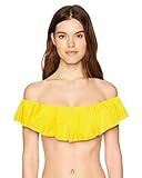 Trina Turk Women's Standard Off Shoulder Ruffle Bandeau Bikini Swimsuit Top, Sunshine//Getaway Solid | Amazon (US)