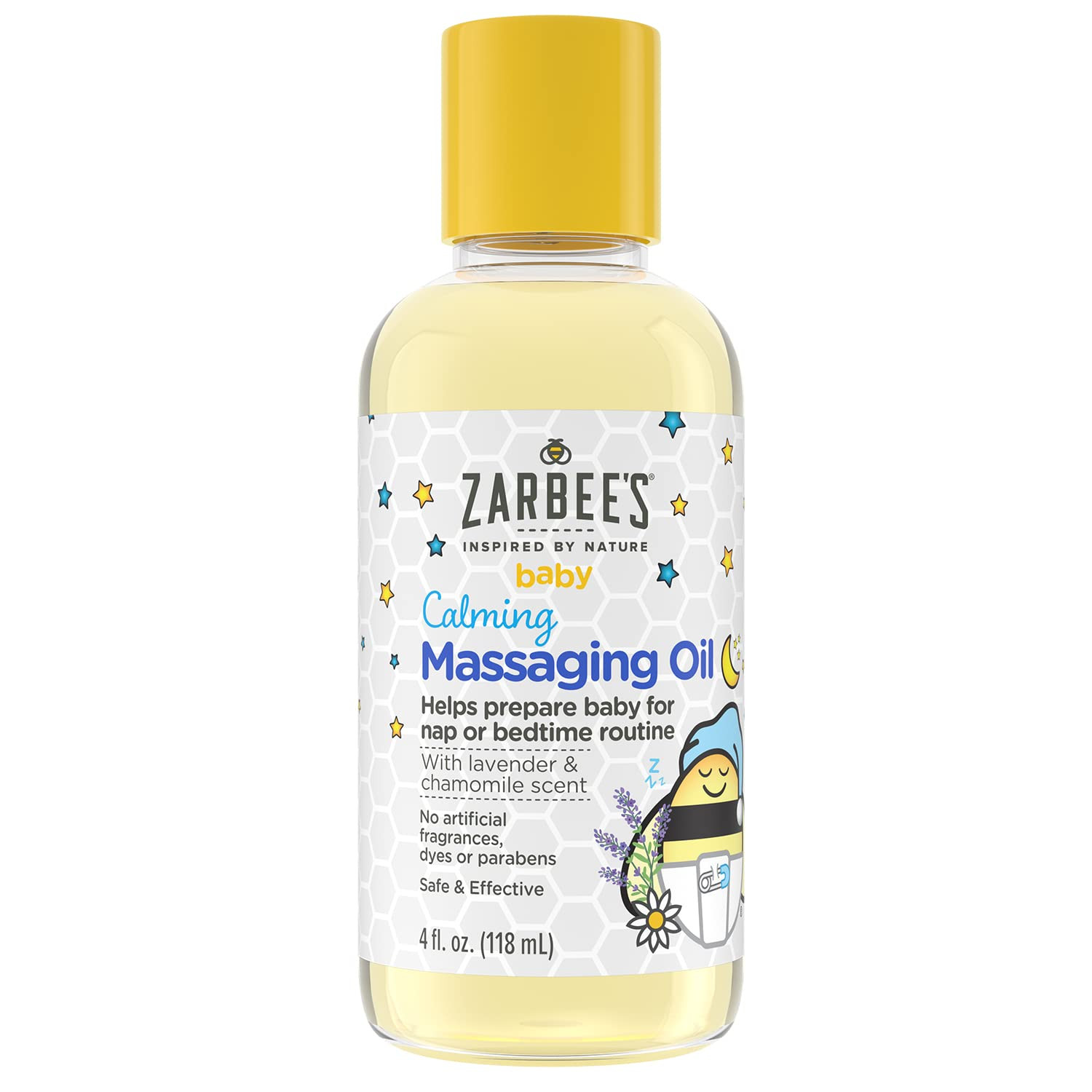 Zarbee's Baby Massage Oil, Calming and Soothing with Lavender and Chamomile to Help Sleep, 4oz Bo... | Amazon (US)