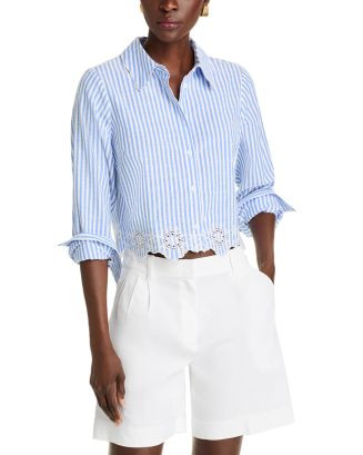 Eyelet Stripe Poplin Button Down Shirt - Exclusive | Bloomingdale's (US)
