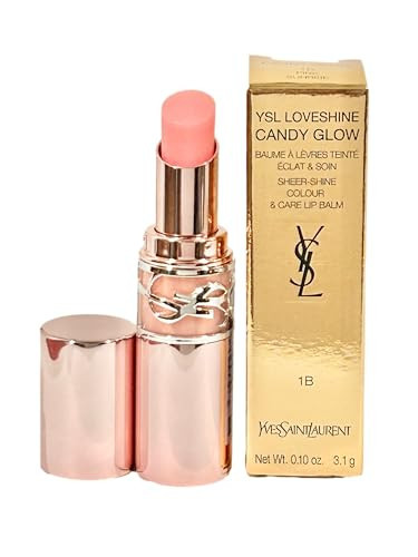 YVES SAINT LAURENT YSL LOVESHINE CANDY GLOW Sheer Shine Care Lip Balm Lipstick # 1B Pink Sunrise Women 0.10 oz / 3.1 g | Amazon (US)
