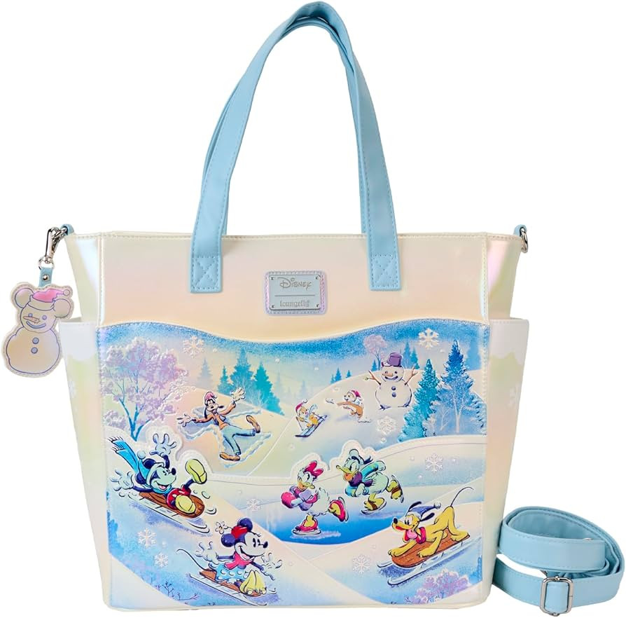 Loungefly Disney Mickey and Friends Winter Wonderland SCE Convertible Tote | Amazon (US)