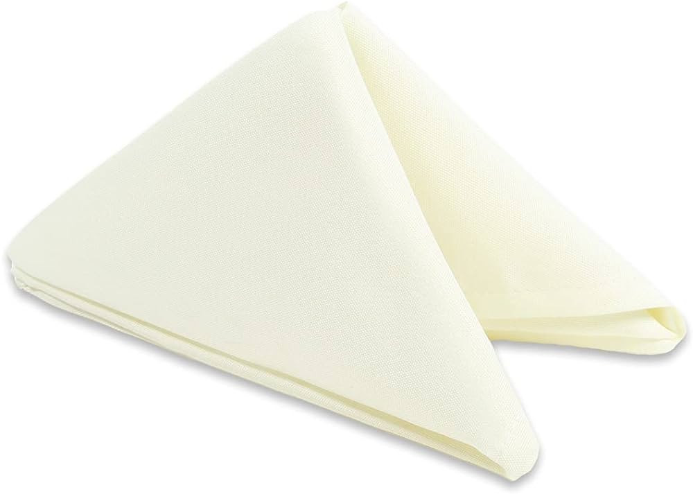 Leading Linens 200 pcs 17"x17" inch Polyester Cloth Napkin - Ivory - Wedding Linen Restaurant Din... | Amazon (US)
