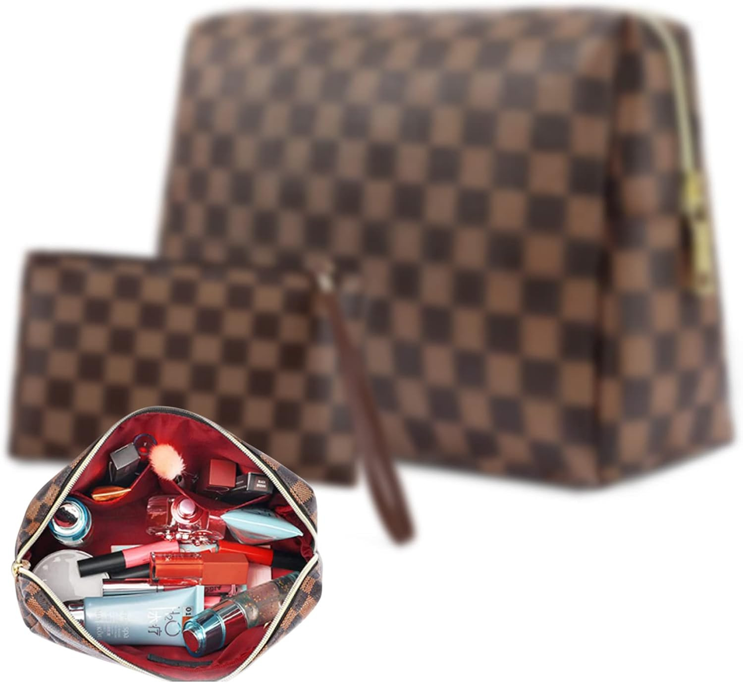 Makeup Bags Travel Cosmetic Bags Set, Portable Toiletry Organizer for Women Lightweight & Waterpr... | Amazon (US)