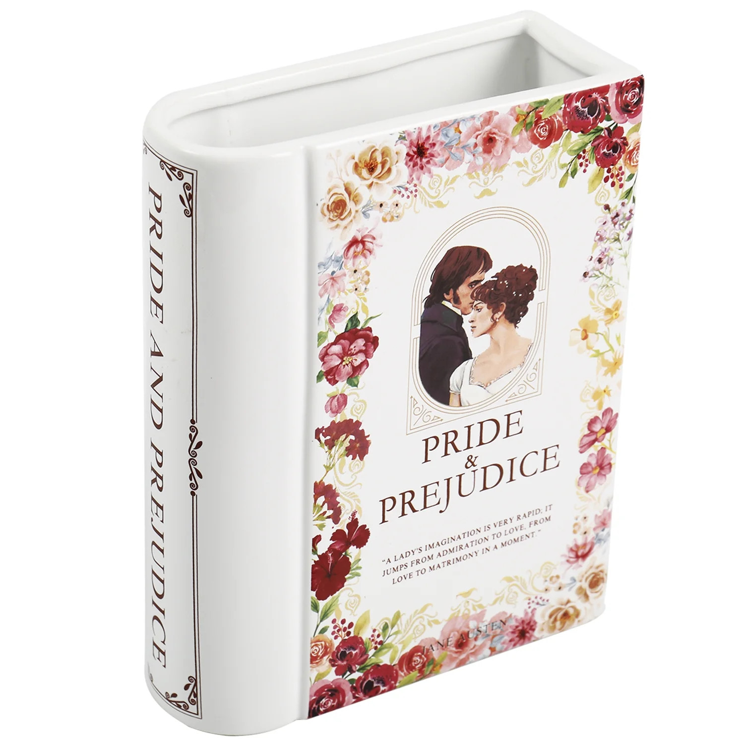 GARSHEON Ceramic Book Vase for Flowers, Book Flower Vases White, Book Shaped Vase, A Book About F... | Walmart (US)