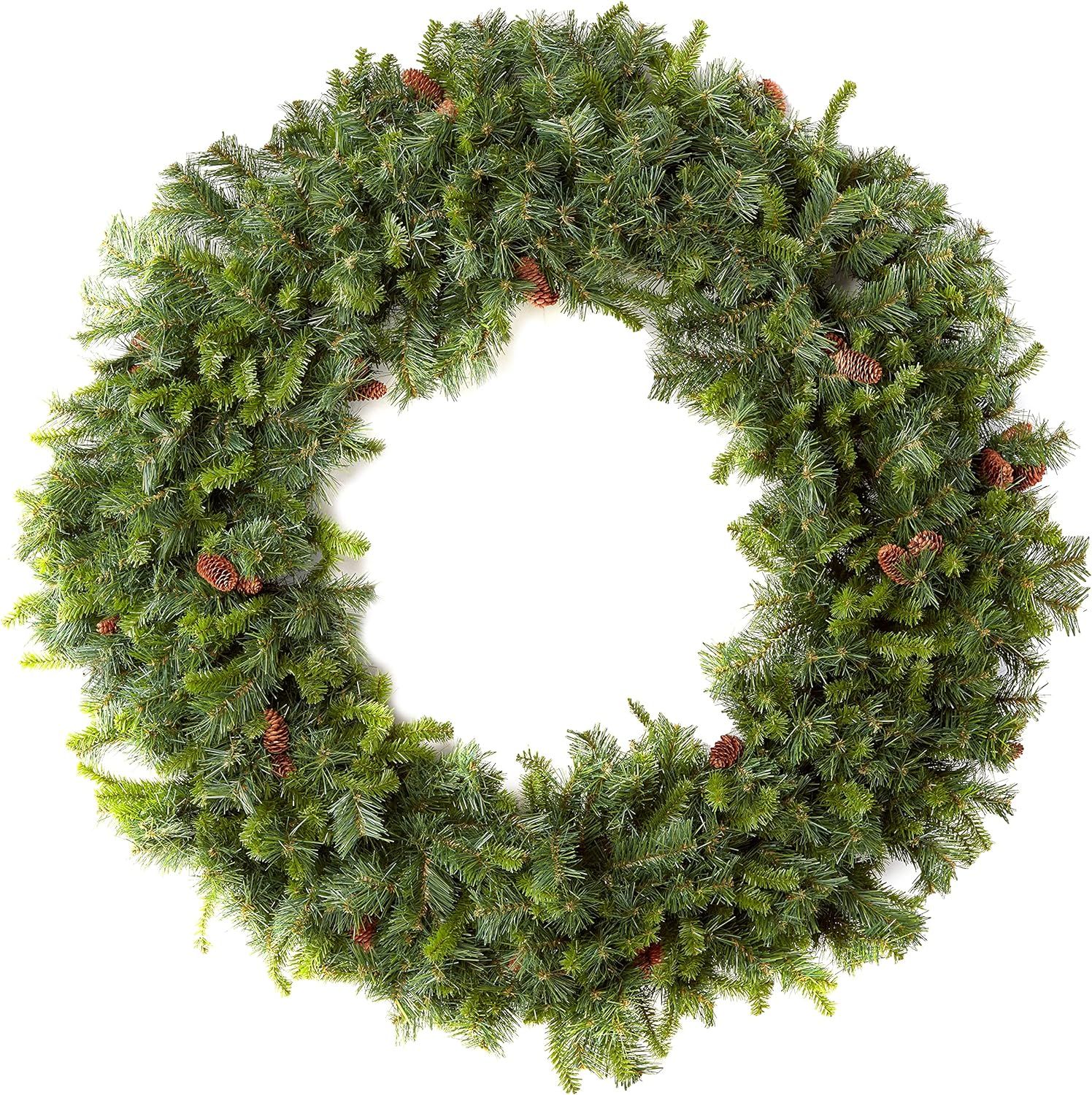 Vickerman 60" Cheyenne Pine Artificial Christmas Wreath with 860 PVC Tips - Indoor and Outdoor Us... | Amazon (US)