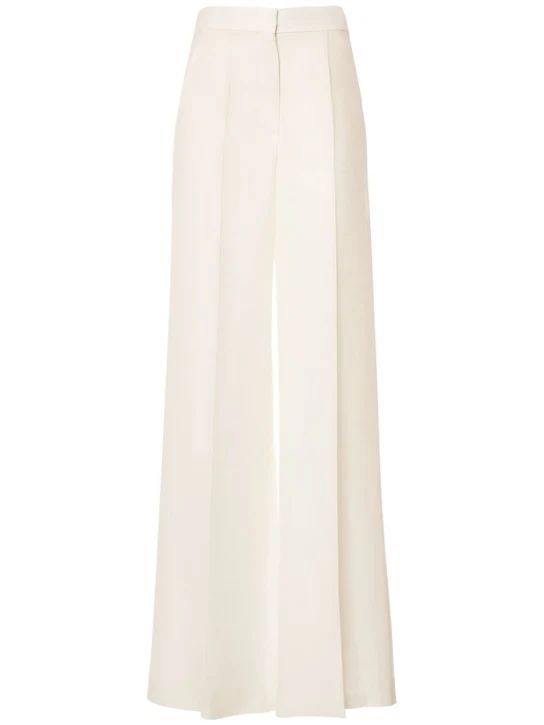 Linen wide pants - Max Mara - Women | Luisaviaroma | Luisaviaroma