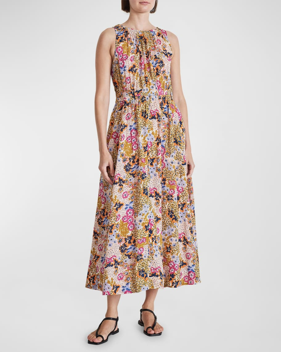 Apiece Apart Bali Sleeveless Floral-Print Maxi Dress | Neiman Marcus