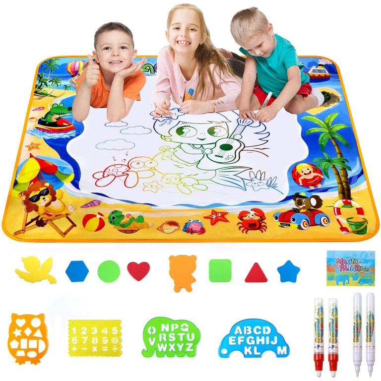 Doodle Drawing Mat 40 x 32 inch Large Aqua Magic Water Drawing Mat Toy Gifts for Boys Girls Kids ... | Walmart (US)