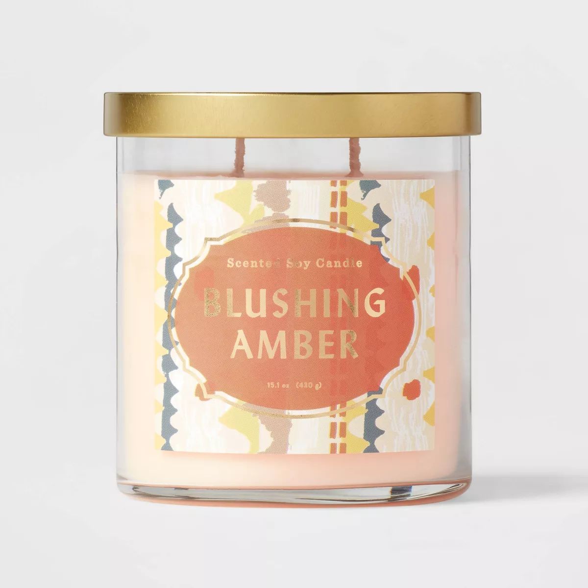 Clear Glass Blushing Amber Lidded Jar Candle Pale Pink - Opalhouse™ | Target
