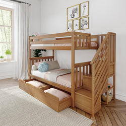 Twin Over Twin Bunk Bed With Stairs & Storage Drawers | max & lily