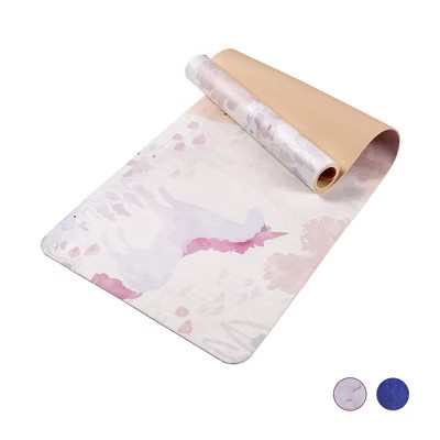 NAYSAYE Yoga Mats Exercise Yoga Mat Non Slip Dual Texture Design Comfortable Durable for Home Workout Fitness, Pink Flower, 72.1"*24"*0.2" | Target