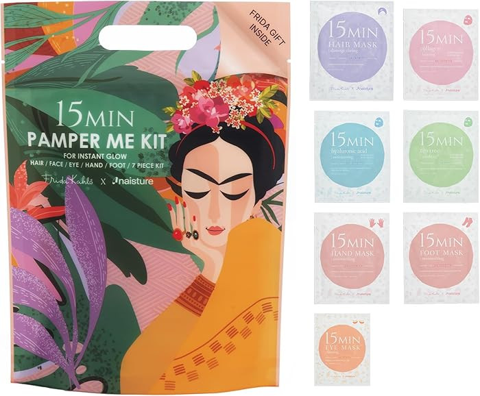 Frida Kahlo 15 Min Pamper Me Kit by Naisture – Korean Spa and Skincare Kit for Women with Hair,... | Amazon (US)