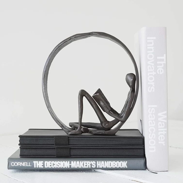 Birdsall Encircled Reader Iron Figurine | Wayfair Professional