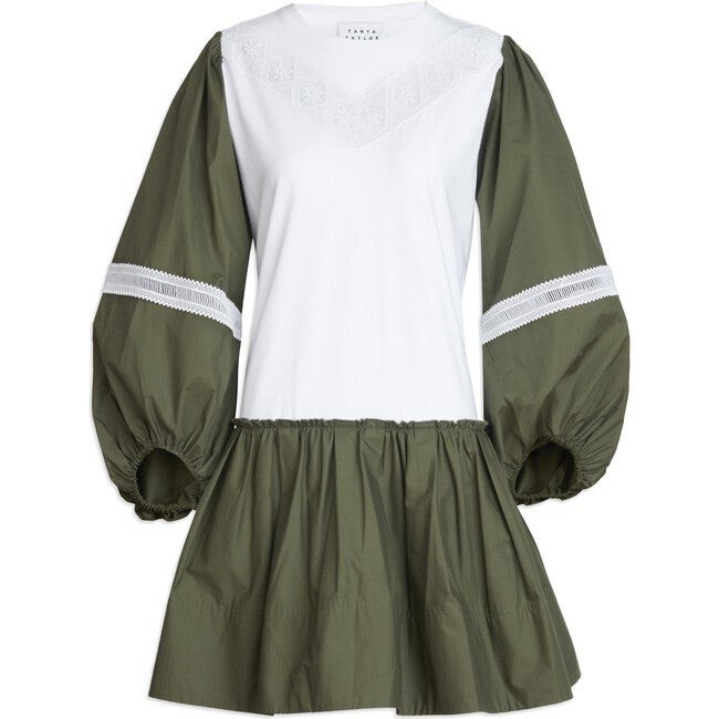 Women's Kirstie Dress, Olive/White | Maisonette