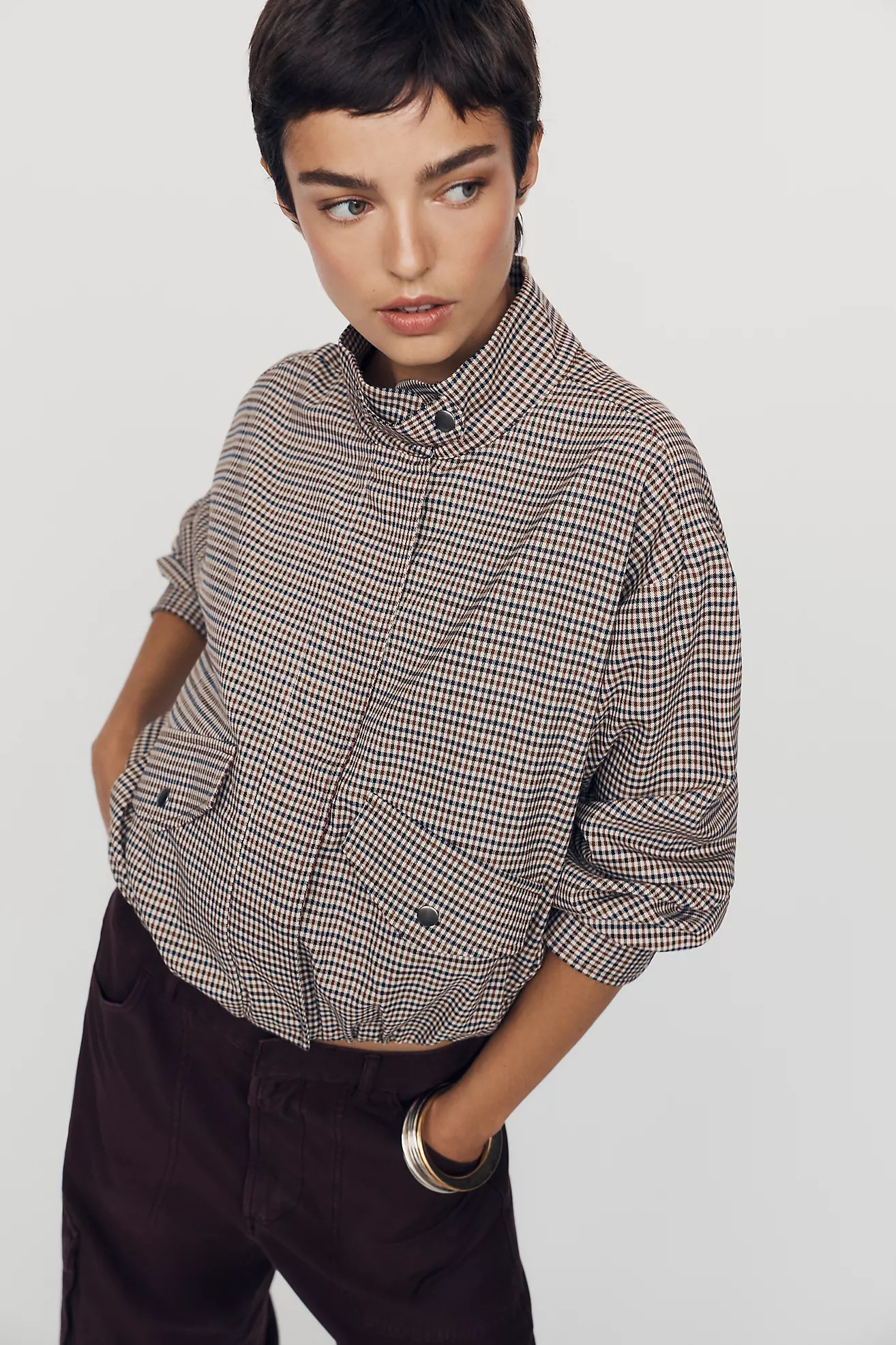 Dolan Left Coast Funnel-Neck Bubble-Hem Jacket | Anthropologie (US)