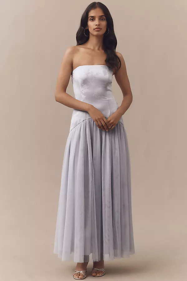 Hutch Strapless Corset Drop-Waist Tulle Maxi Dress | Anthropologie (US)
