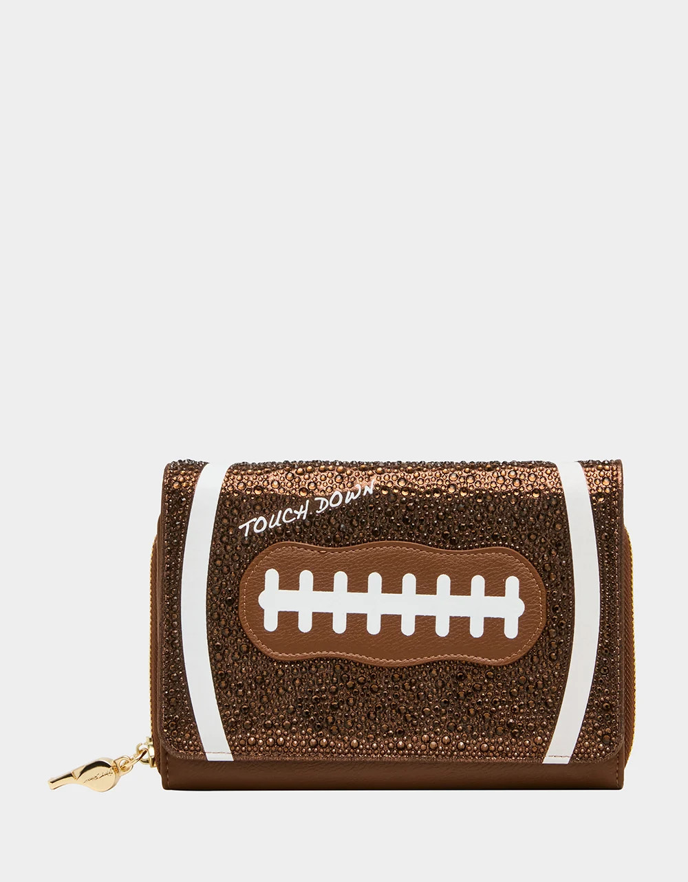 Blitz & Glitz Wallet On Chain Brown | Betsey Johnson
