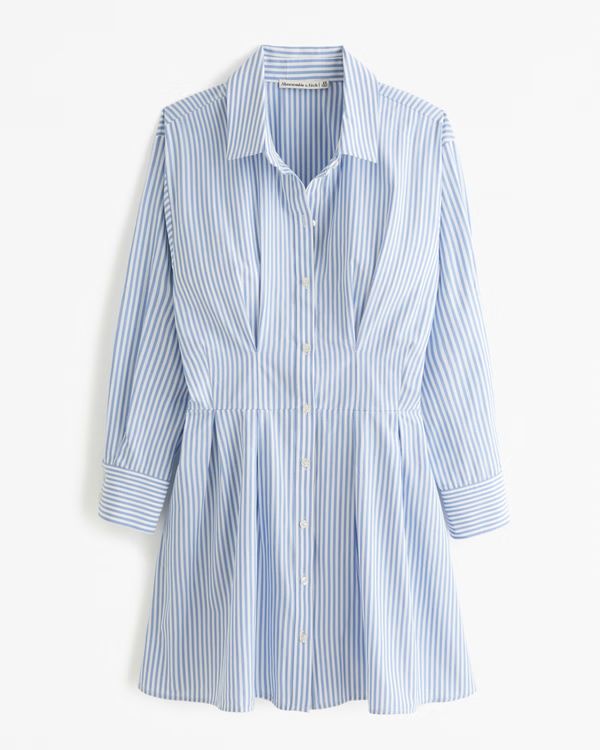 Long-Sleeve Poplin Shirt Dress | Abercrombie & Fitch (US)