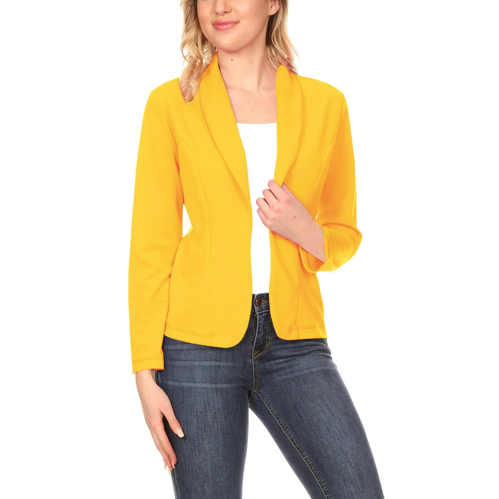 Women's Casual Long Sleeves Office Workwear Solid Blazer Jacket S-3XL Made in USA | Walmart (US)