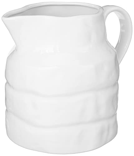 Creative Co-Op Stoneware Vintage Reproduction Pitcher, Large, White | Amazon (US)