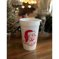 Personalized Vintage Santa Christmas Styrofoam Cups. Disposable Beer Wine Punch Holly Jolly Holiday Party Goods. Customizable | Etsy (US)