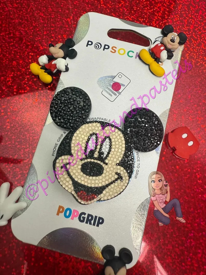 Magic is Here! Traditional Mick - ALL BLING or No Bling Happy Mouse Phone Grip - Mouse Phone Sock... | Etsy (US)