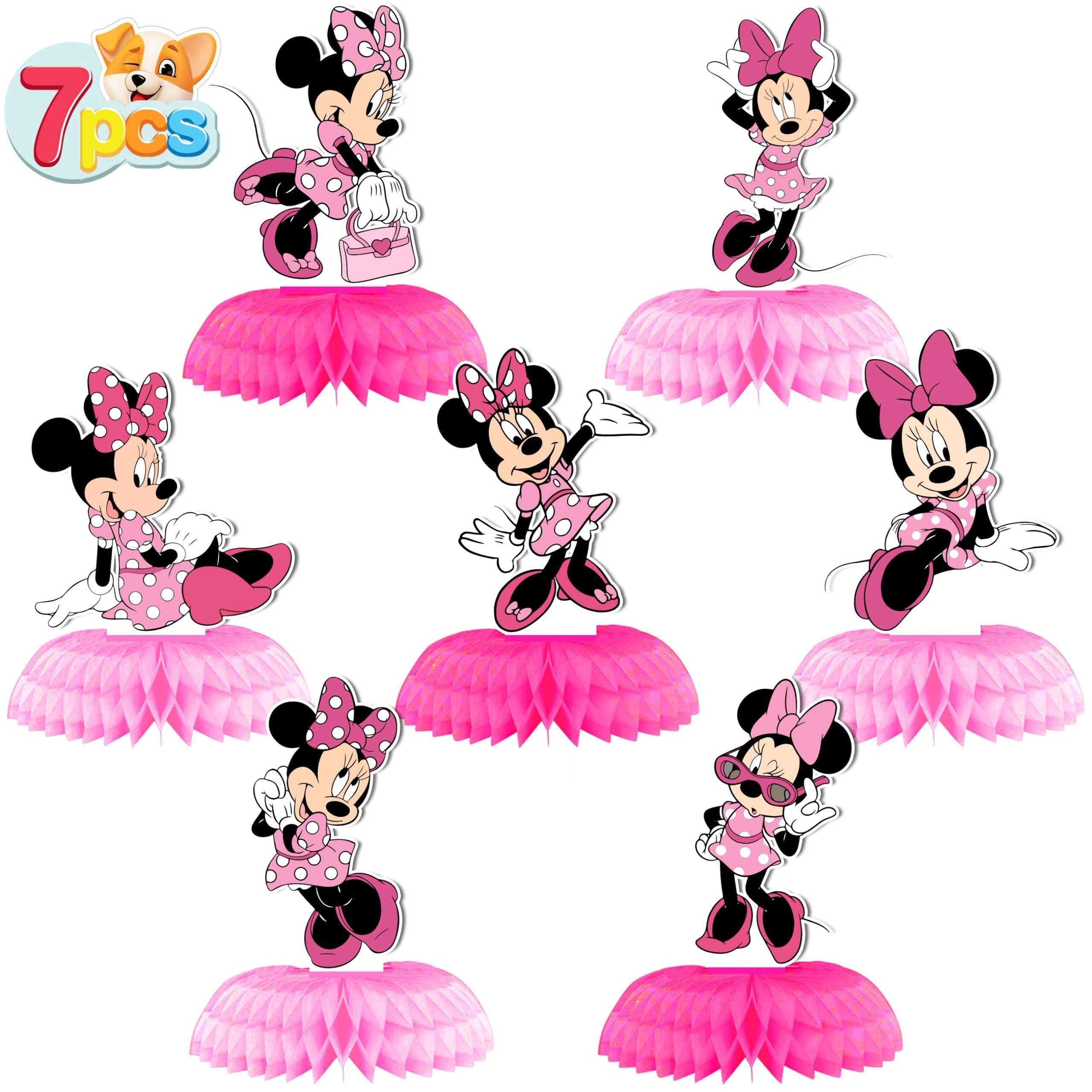 Minnie Birthday Party Supplies, 7Pcs Honeycomb Centerpieces for Mouse Party Decorations, Double S... | Amazon (US)