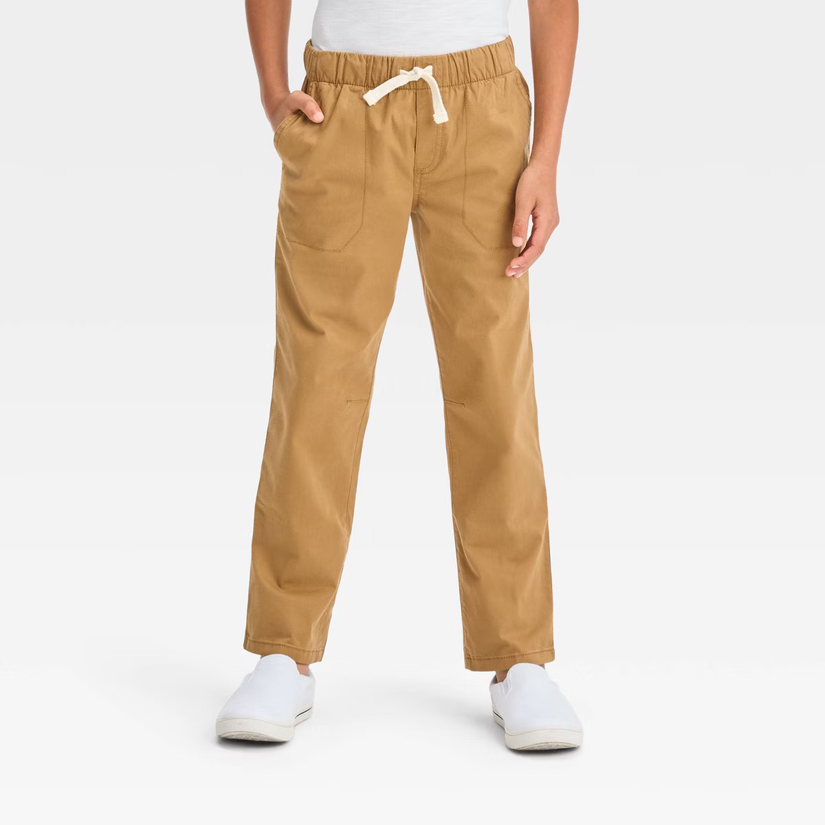 Boys' Stretch Straight Fit Woven Pull-On Pants - Cat & Jack™ Dark Brown 6 | Target