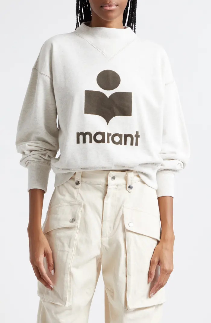Isabel Marant Étoile Moby Mock Neck Logo Graphic Sweatshirt | Nordstrom | Nordstrom