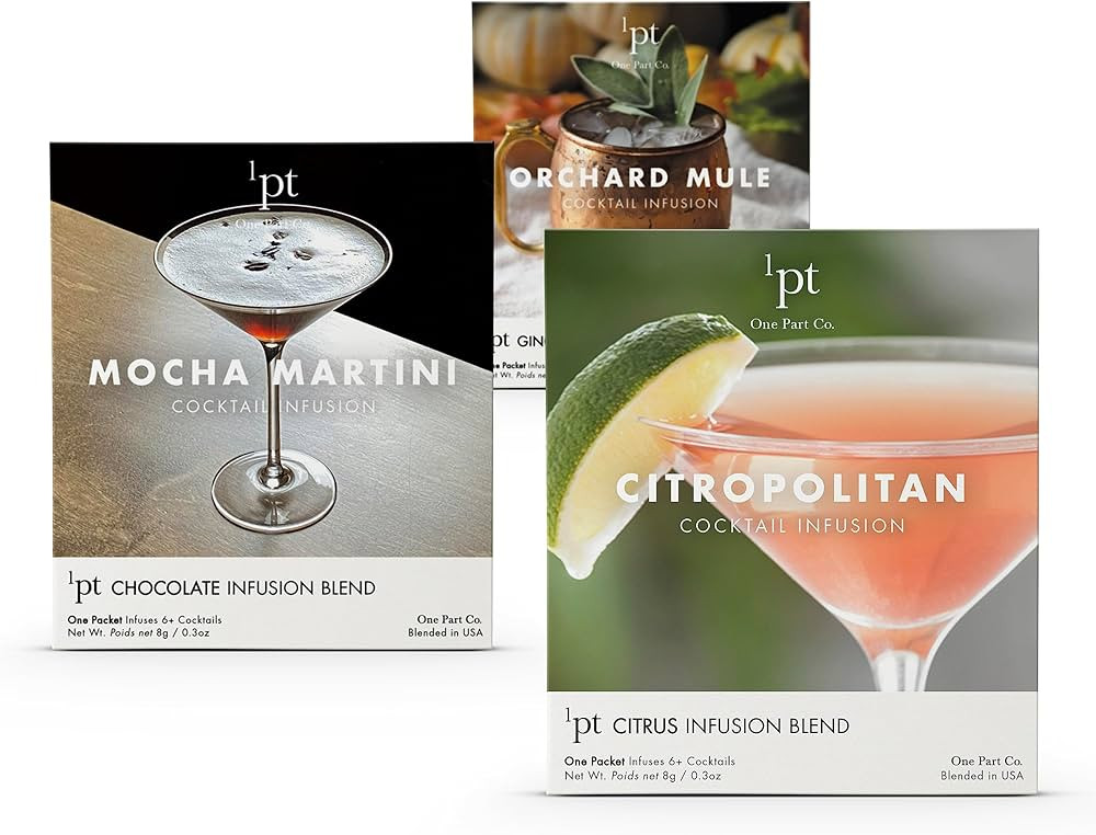 One Part Co Cocktail Infusion Bundle for Vodka Cocktails, Set of 3, Citropolitan, Mocha Martini, ... | Amazon (US)
