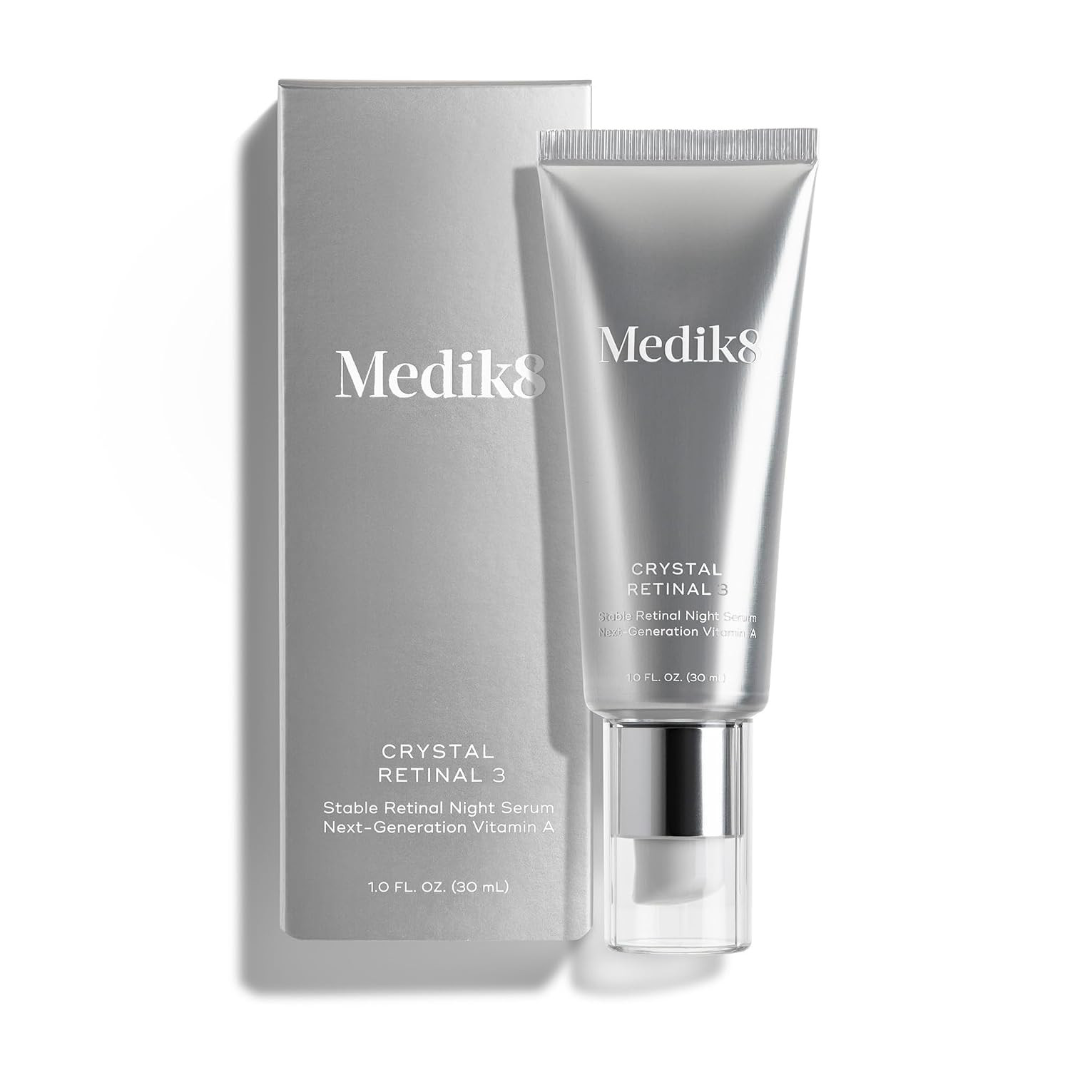 Medik8 Crystal Retinal 3 - Firming, Advanced Skin Retinaldehyde Face Serum - Night Serum with Hyaluronic Acid and Vitamin E - Gluten Free - 1 oz | Amazon (US)