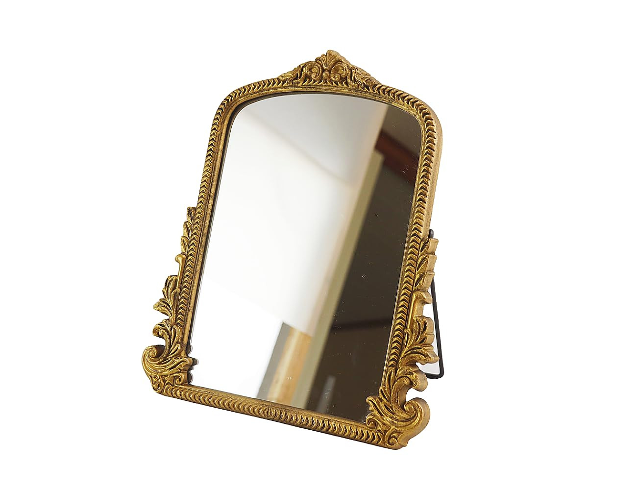 Vintage Vanity Makeup Desk Mirror，Antique Traditional Chic Arch Table Mirror Gold，Decor Wood ... | Amazon (US)