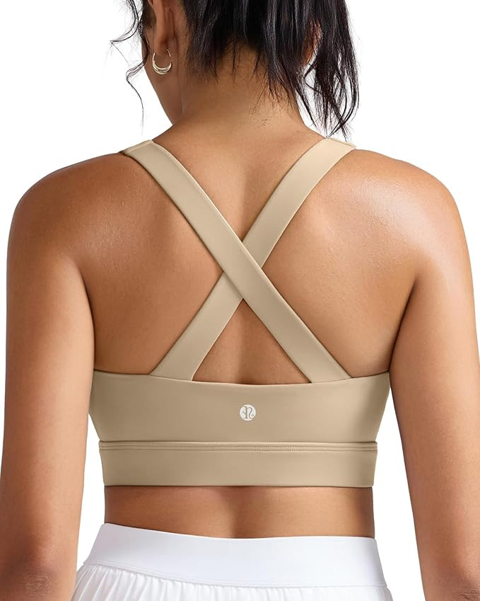 RUNNING GIRL Sports Bra for Women,Molded Cup Strappy Running High Impact Sports Bra with Sewn in ... | Amazon (US)