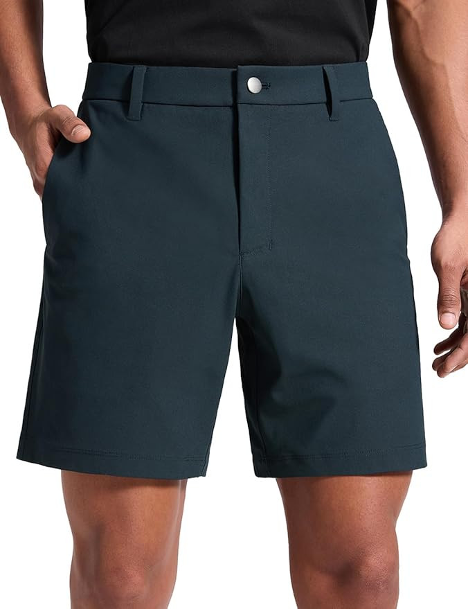 CRZ YOGA Men's All Day Comfy Golf Shorts - 7"/9" Stretch Lightweight Flat Front for Casual Work w... | Amazon (US)