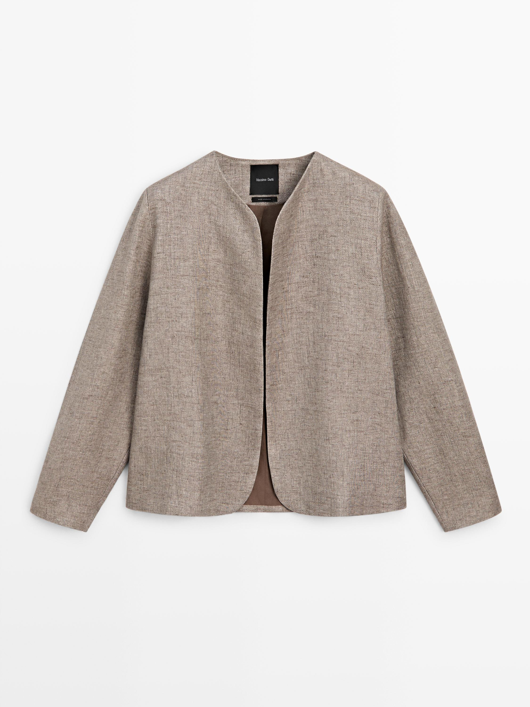 Giacca corta misto lino | Massimo Dutti IT