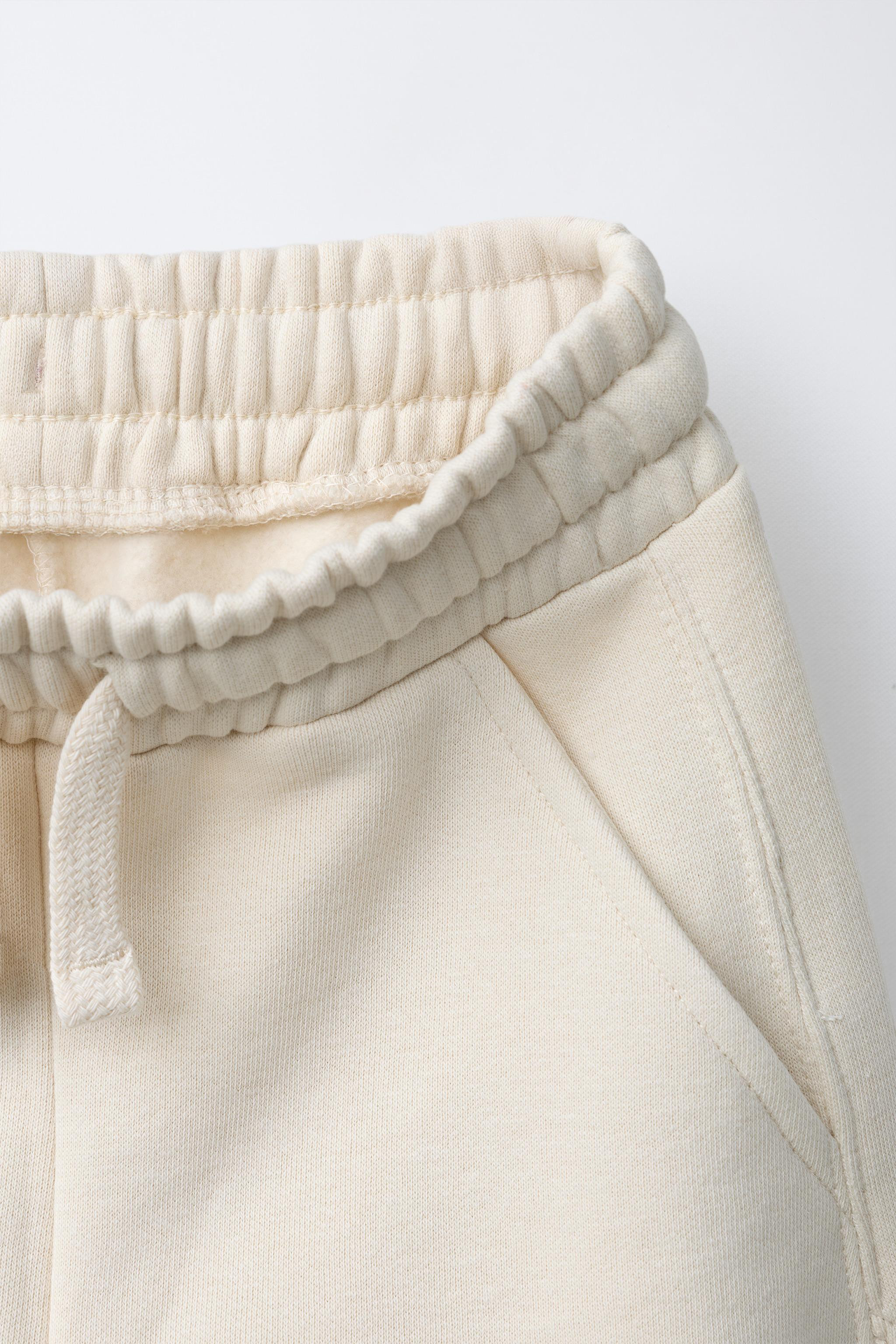 BARREL PLUSH TROUSERS WITH LABEL | Zara UK