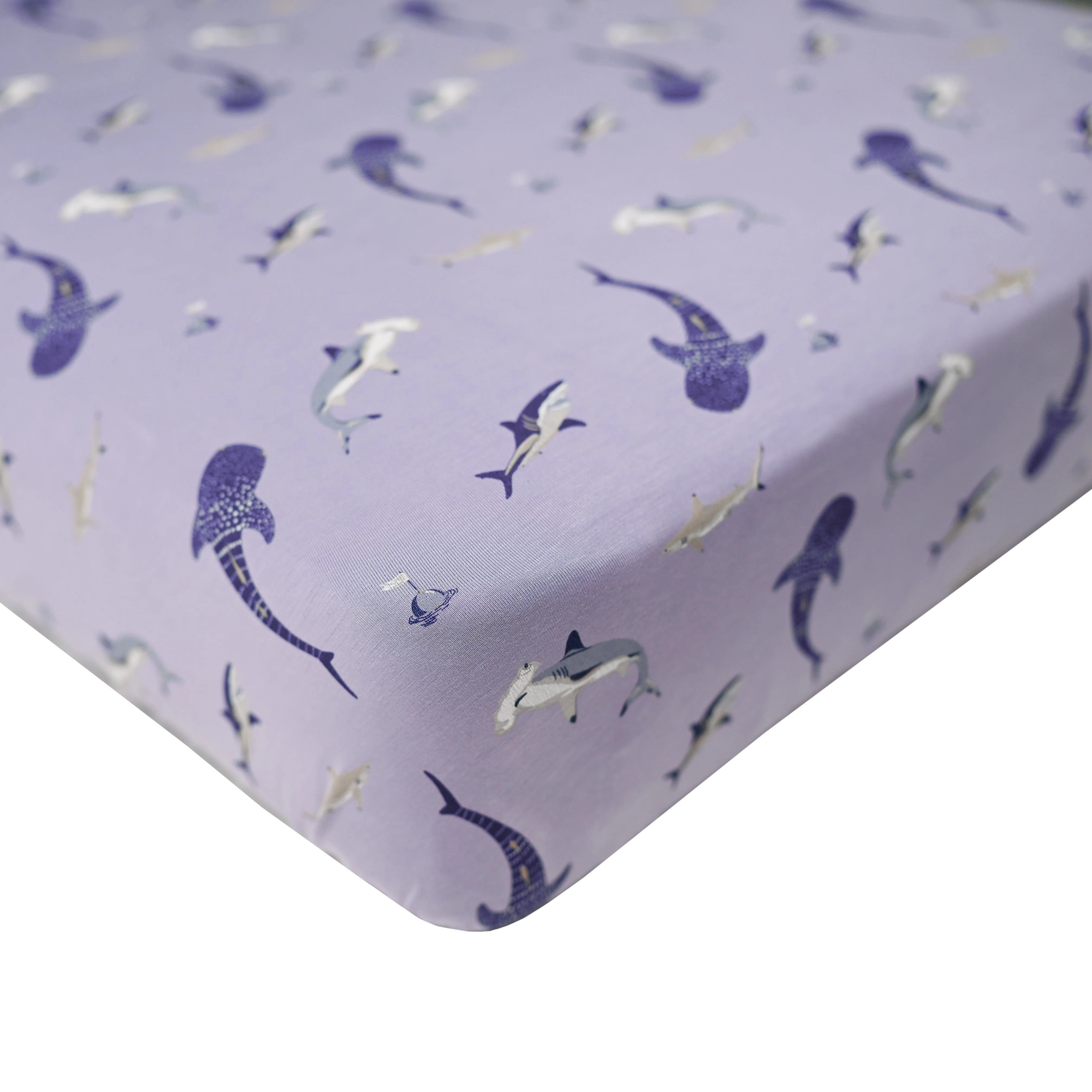 Crib Sheet in Taro Shark | Kyte BABY