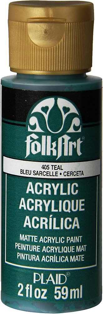 FolkArt Acrylic Paint in Assorted Colors (2 oz), 405, Teal | Amazon (US)