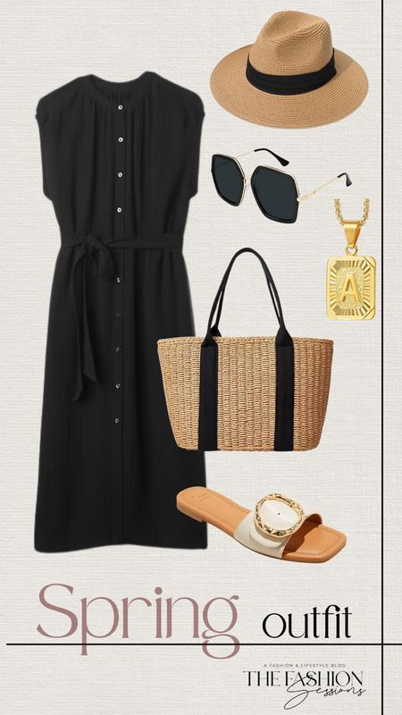 Spring Outfit | Dress | Neutral Spring Outfit Ideas | Women's Outfit | Fashion Over 40 | Forties I Sandals | Gold | Amazon Fashion | Workwear | Accessories | The Fashion Sessions | Tracy

#LTKworkwear #LTKstyletip #LTKshoecrush