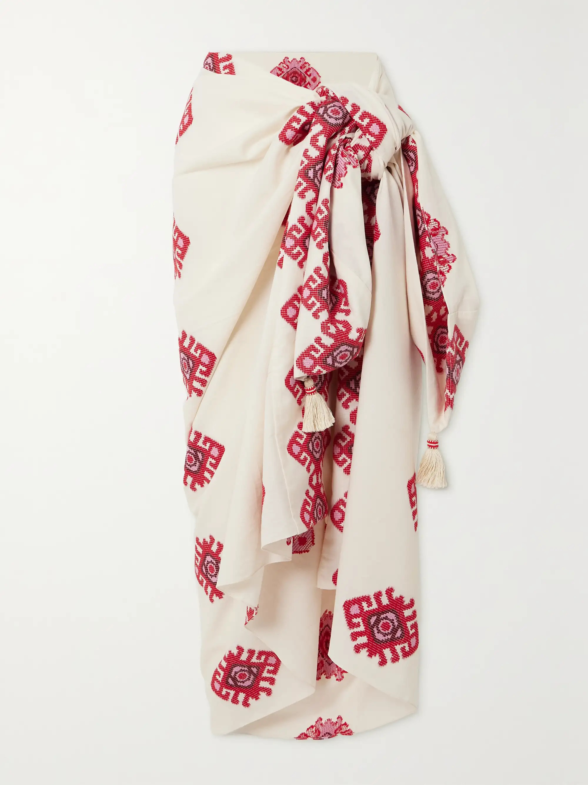 + NET SUSTAIN A Certain Mystique tasseled cotton-voile pareo | NET-A-PORTER (US)