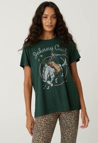Johnny Cash Rodeo Tee in Emerald | Daydreamer