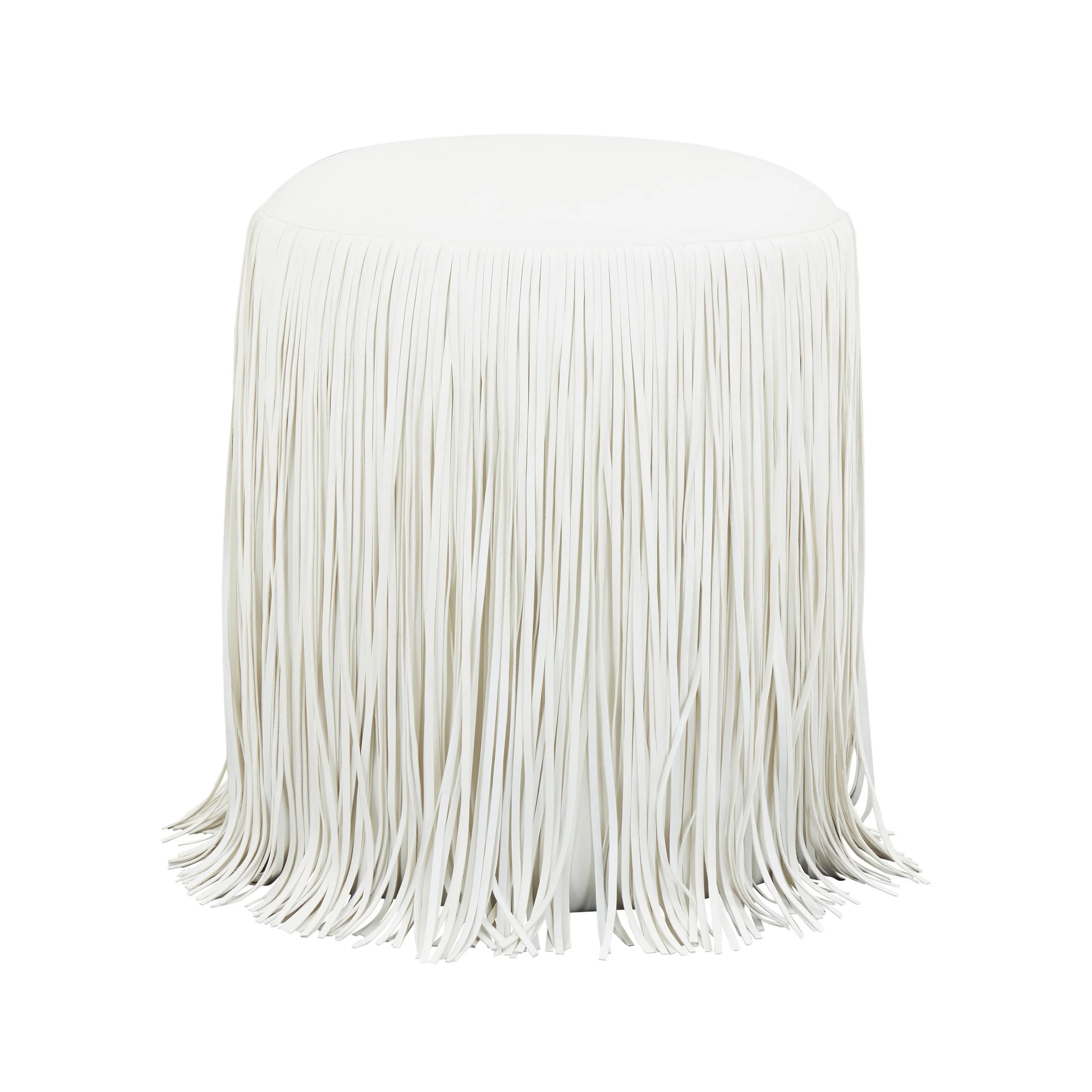Shag Me Performance Vegan Leather Ottoman | TOV Furniture